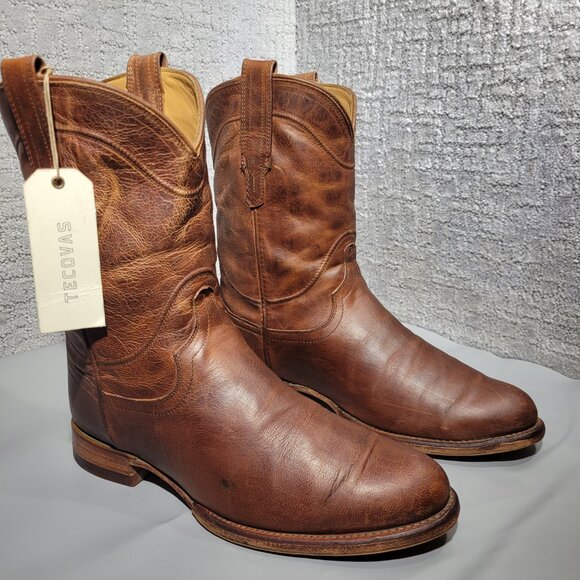 Tecovas The Earl Men's Size 9EE US Scotch Leather Pull-On Western Roper Boots. - Picture 1 of 10